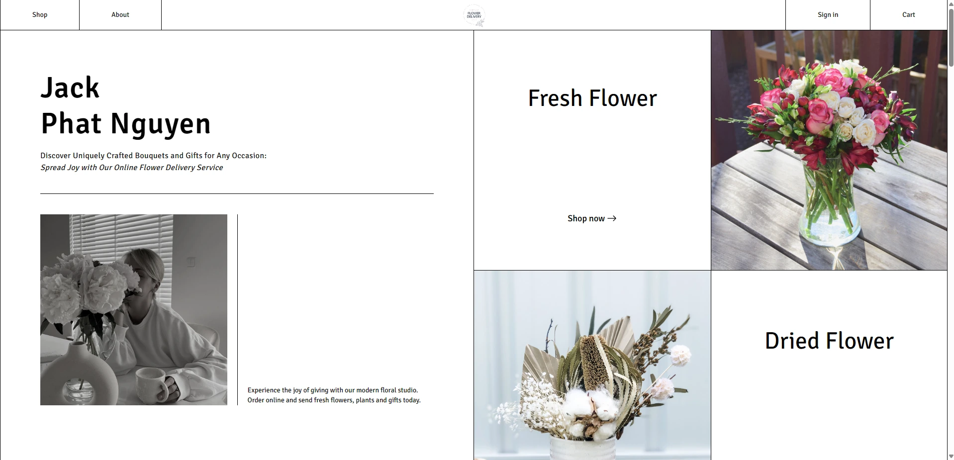 Flower Delivery project screenshot